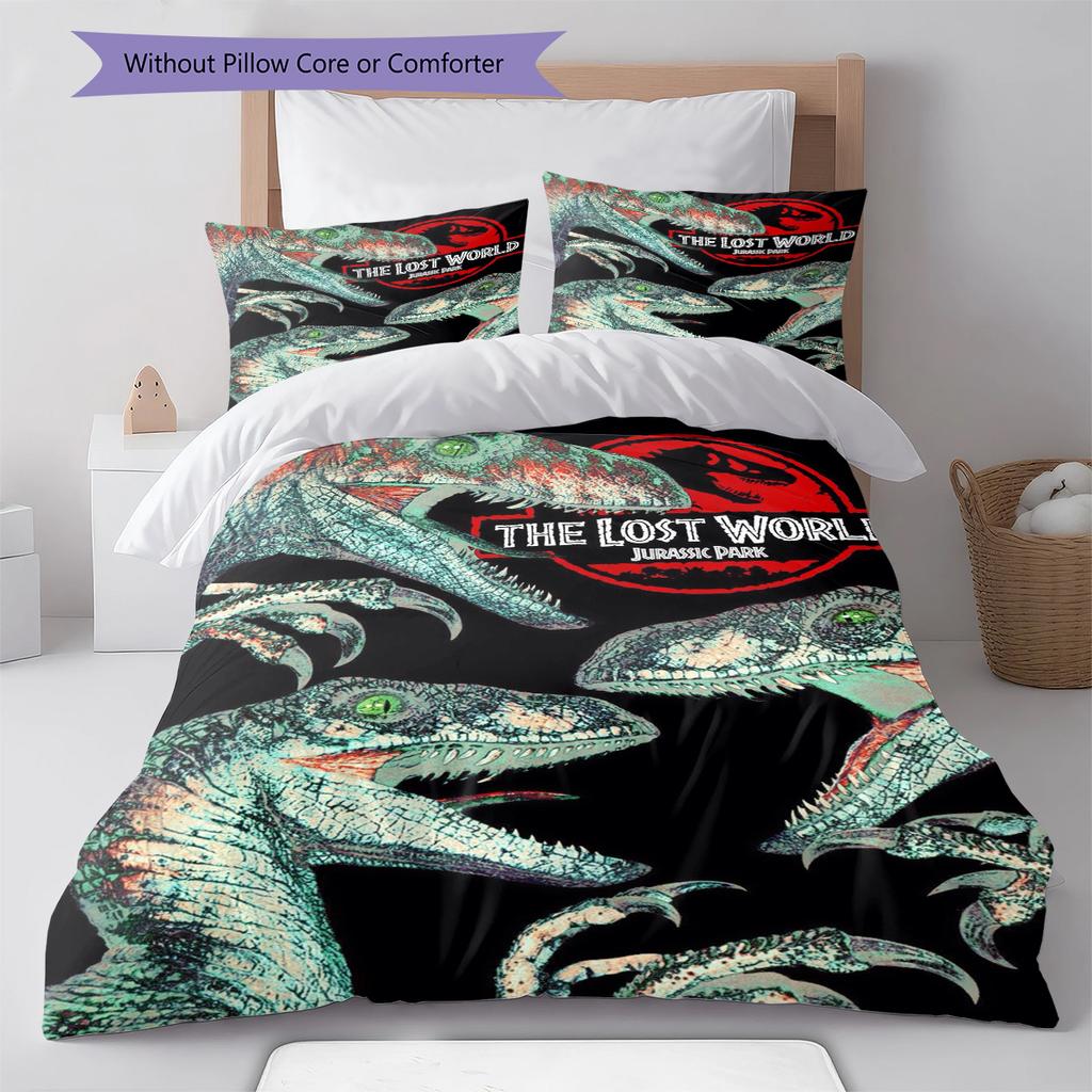 Jurassic Pattern Bedding Quilt Set Quilt Cover Pillowcase Home Decoration Gift (1 * duvet cover + 2 * pillowcase, without core)