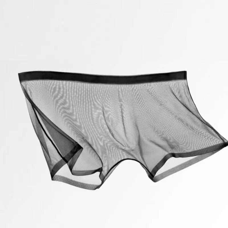 Мужское нижнее белье Прозрачные боксеры Bulge Ice Silk See Through Трусы Сексуальные трусы Трусики с низкой талией Нижнее белье