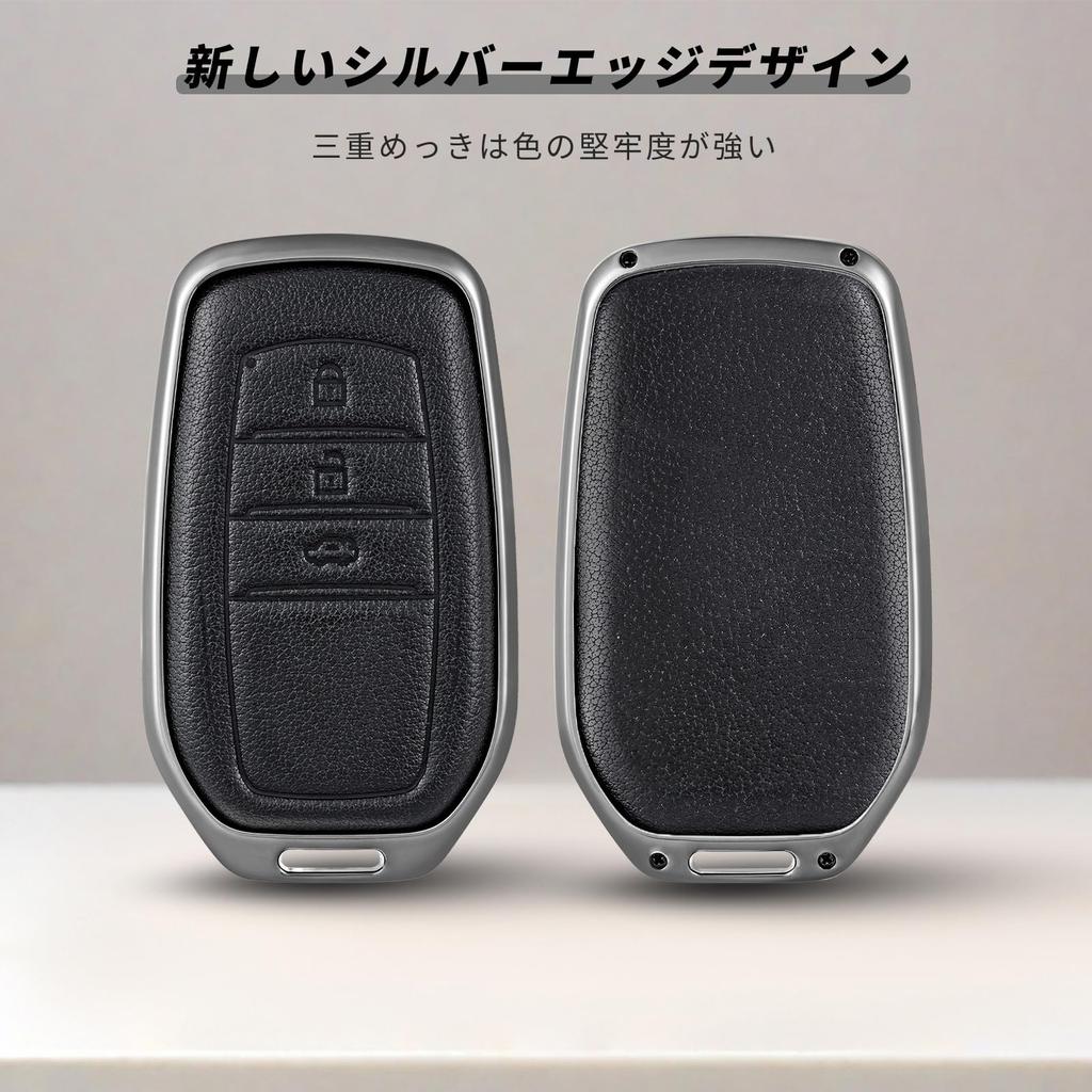 [OFFCURVE] Чехол для ключей TOYOTA из цинкового сплава + натуральная кожа для автомобиля