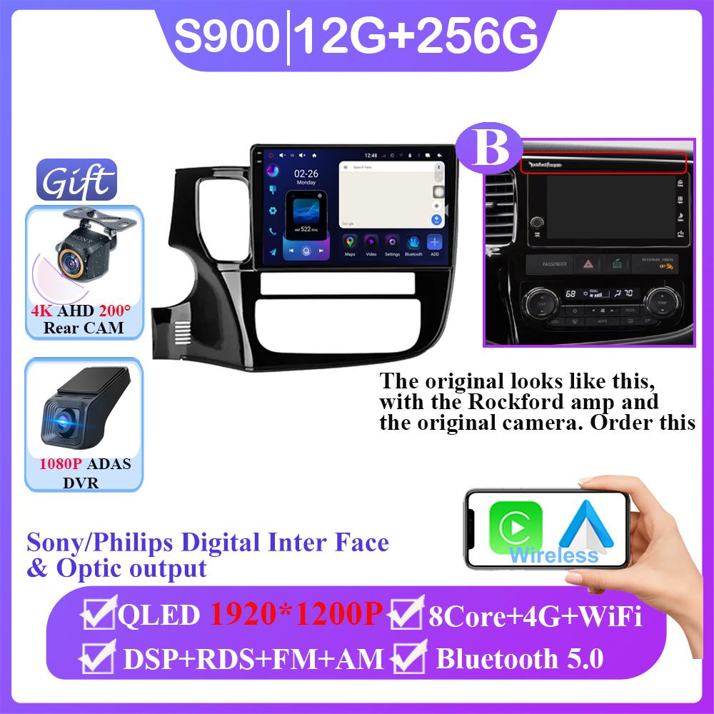 Навигация GPS Android 14 Авто Для Mitsubishi Outlander 3 2012-2018 Carplay Автомобильный Видеоплеер 2din DVD Мультимедийная Головное Устройство 2K BT
