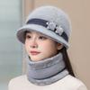 Женская зимняя шапка для пожилых людей, ветрозащитная шапка для мамы, теплая утолщенная вязаная шерстяная шапка из кроличьего пуха, шапка для пожилой женщины