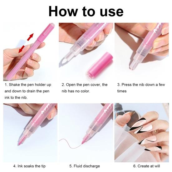 Многофункциональная ручка для дизайна ногтей с тонким легким наконечником в горошек и цветами для ручки для граффити для ногтей