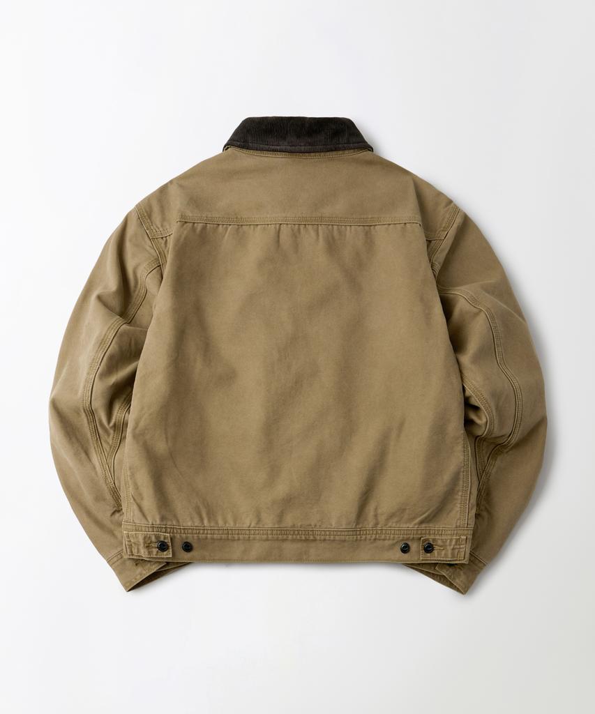 OUTSTANDING 50S Blanket-Lined Zip Work Jacket_Khaki