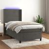 VidaXL Slat Bed Base with Mattress and LED, Upholstered Bed, Single Bed, Adult Bed for Interior Bedroom, 3139488