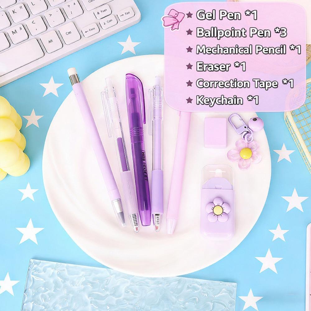 8-in-1 Stationery Set Flower Series Highlighter High Quality Correction Tape Students