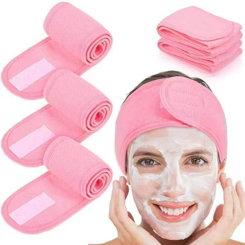 3pcs Women Bath Shower Makeup Wash Face Cosmetic Headband Hair Accessories Headband Adjustable Wide Hairband Yoga Spa Headwear