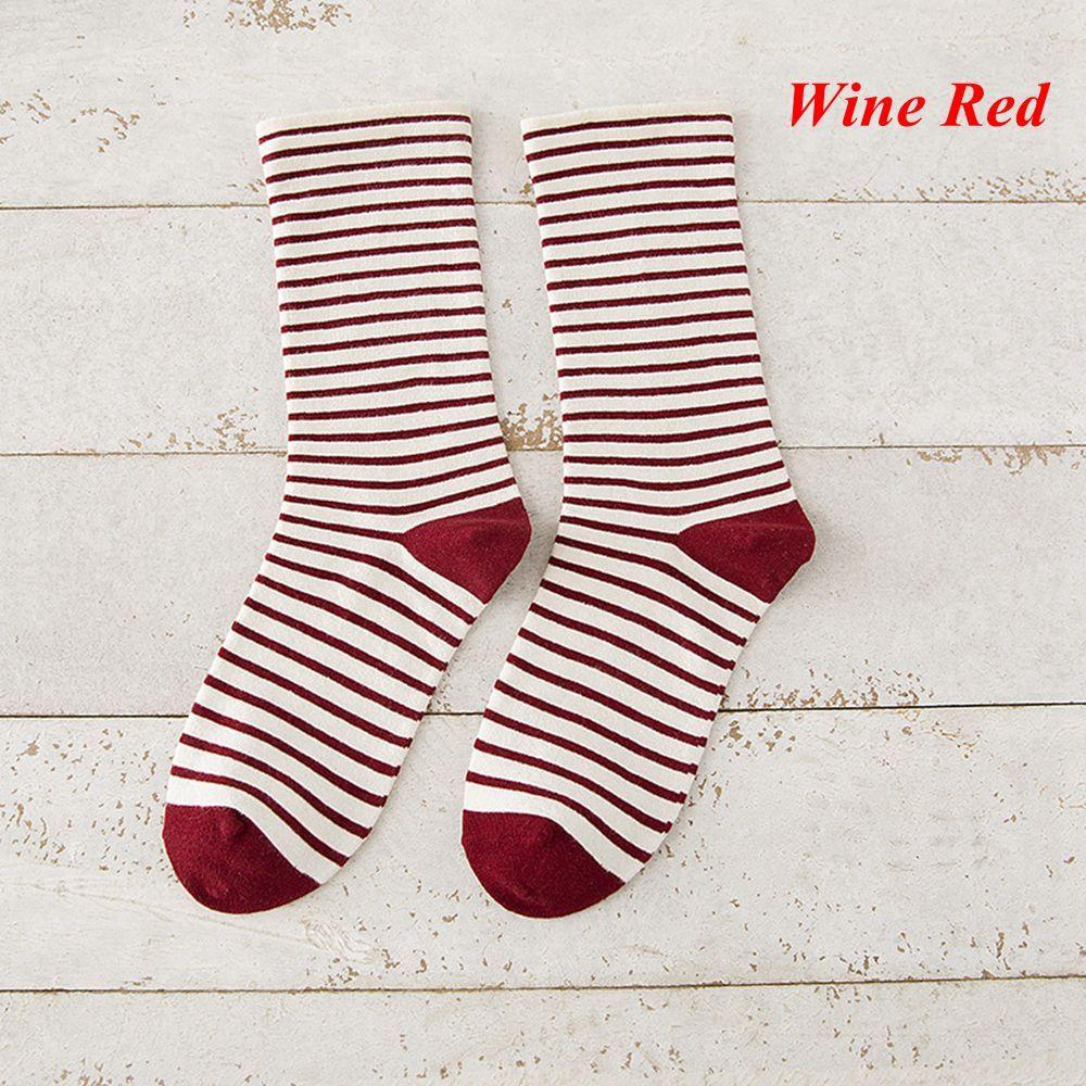 Gifts Winter Warm Ankle Cotton Striped Socks Knit Elastic Hosiery