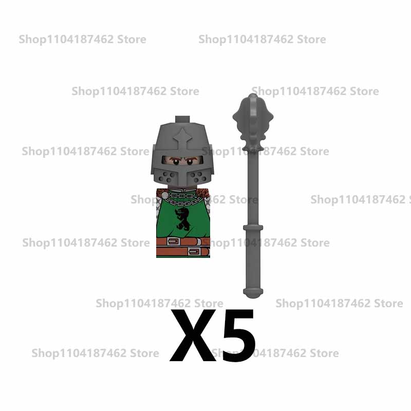 Средневековый Военный Замок Рыцарь Армия Набор Строительные Блоки Зеленый Дракон Воин-волк Война Роз Боевой Конь Оружие Кирпичные Игрушки