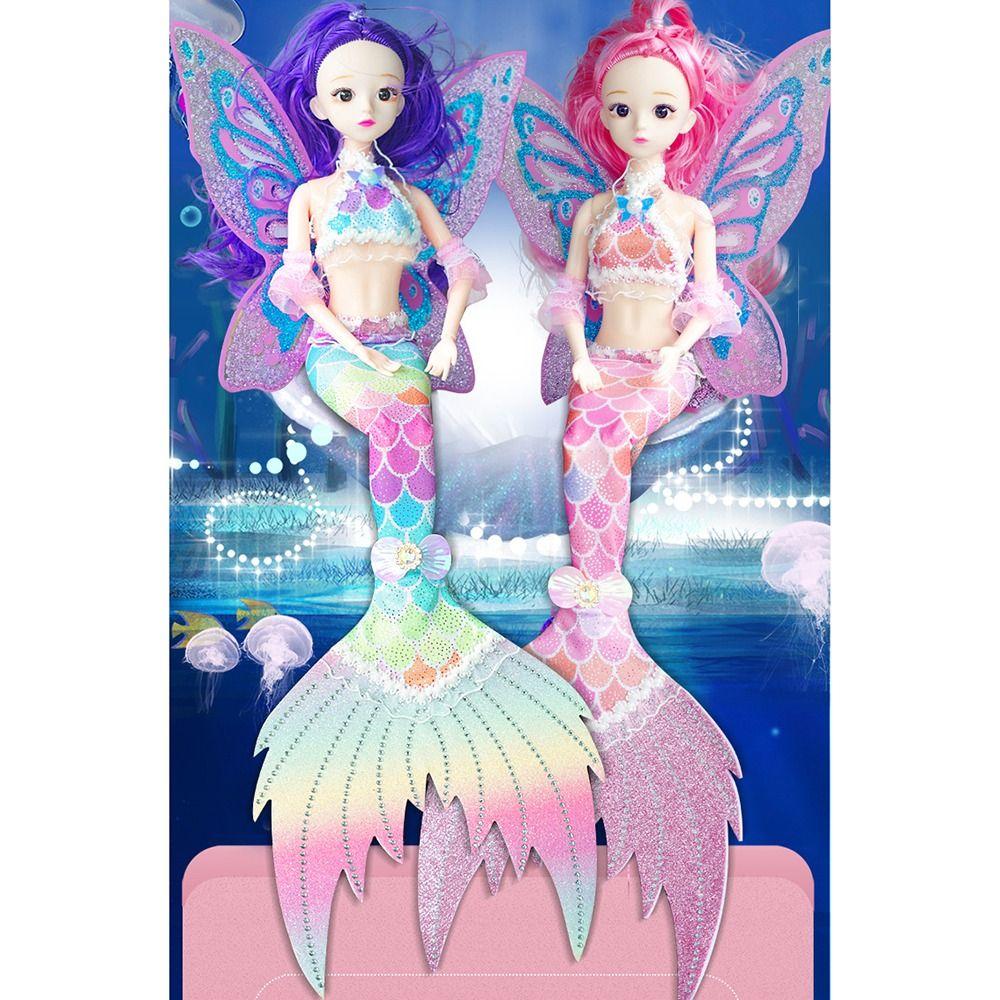 Pretty 45cm Mermaid Doll 11 Movable Joints Bjd Doll Set Princess Doll (with Lights and Music)