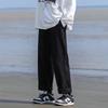 Мужские осенние свободные прямые брюки в гонконгском стиле - однотонная повседневная одежда