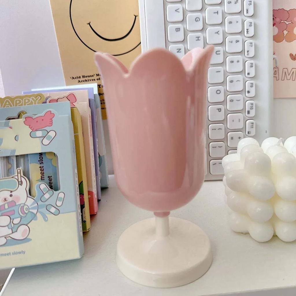 1 шт. Контейнер для ручек в виде тюльпана, украшение для хранения ручек, ведро для хранения кистей для макияжа, ретро-цветок, реквизит для фотосъемки, держатель для ручек, подарки