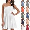 Fashionable Women's Casual Tube Top Solid Color Sleeveless Dress