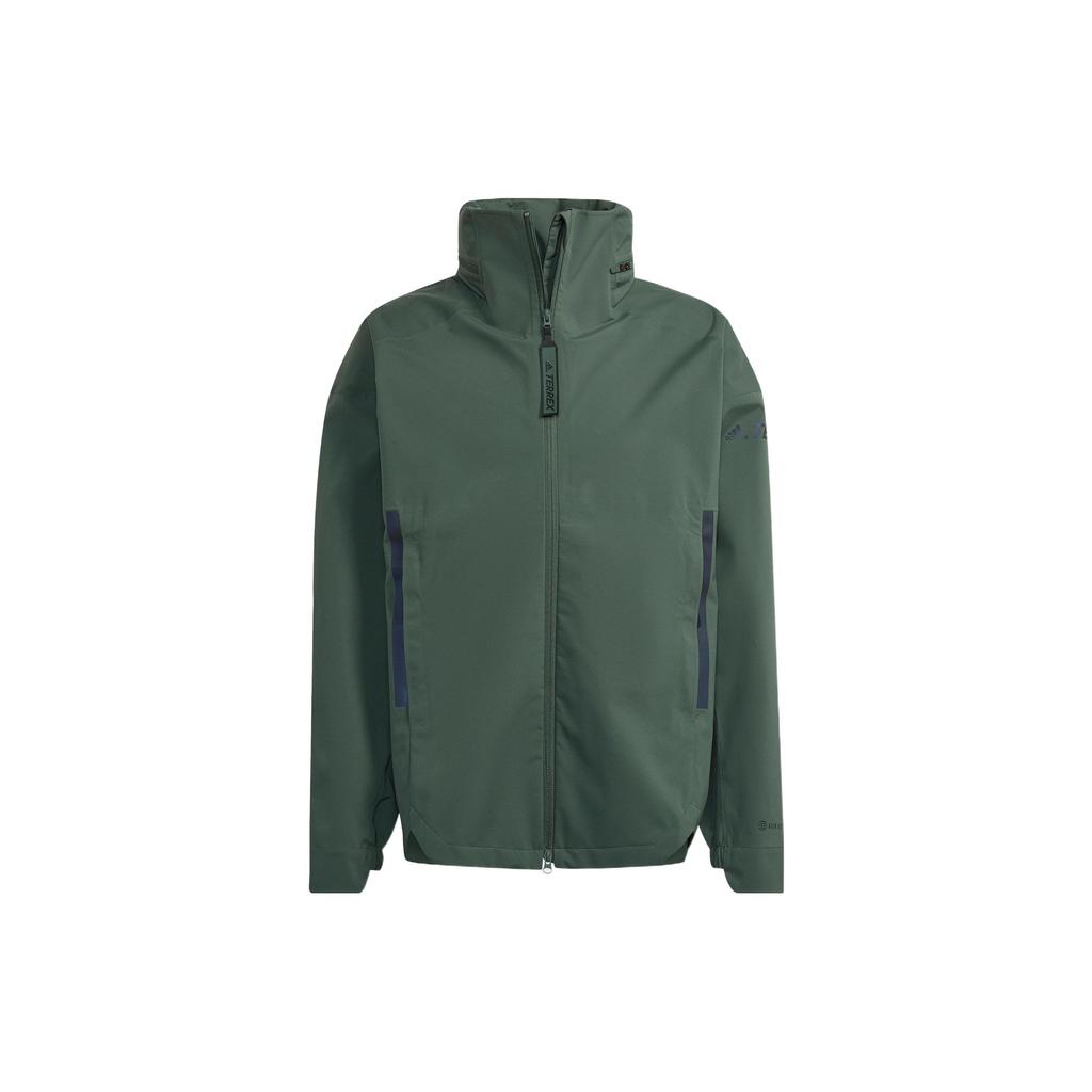 Adidas Terrex C Myshelter R.R. Solid Stripe Zip-Up Collar Jacket Men Jacket Green HG6028