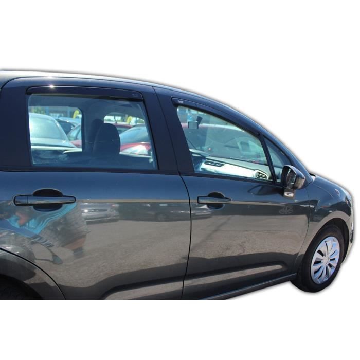 Дефлекторы воздуха - J&J AUTOMOTIVE - Heko - Тонированные - Усиленный акрил - Для Citroen C3 2009-2016