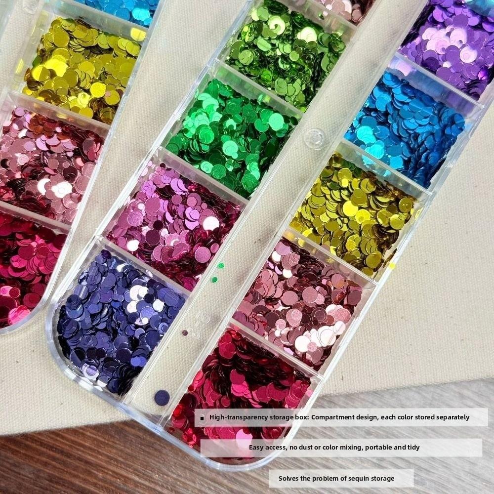 Colorful Glitter Nail Accessories 12-Grid Nail Charms Nail Salon