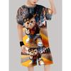 Модный повседневный пуловер с 3D-принтом для мальчиков, шорты с короткими рукавами, комплект из футболки и шорт, комплект шорт для мальчиков для улицы