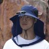 Mosquito Head Net Hat with Fan for Men Women Wide Brim Sun Hat with Mesh Net Summer Cooling Bucket Hat for Outdoor Fishing Hiking