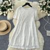 Summer Women Luxury Beading Embroidery Sequined Flower Mesh Mini Short Fairy Party Dresses