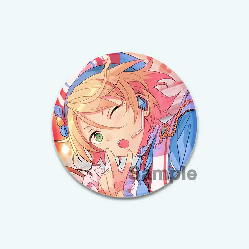 32/44/58mm Anime Collection Ensemble Stars Tinplate Pin Round Cartoon Snap-in Brooches for Backpack Accessories Badge Handmade Decoration