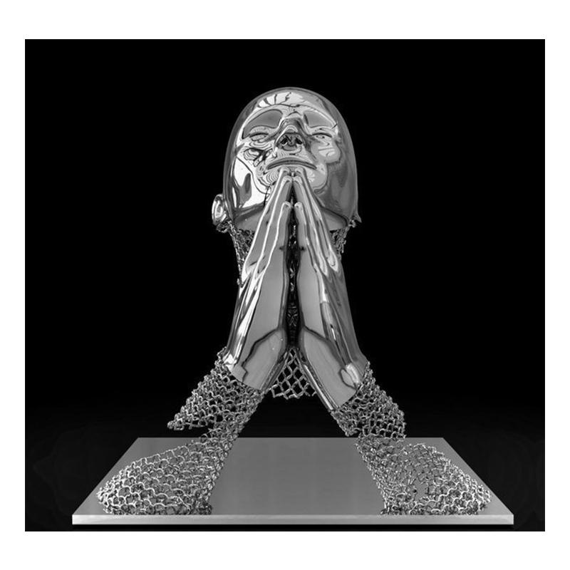 3D Visual Gold Silver Metal Figure Art Statue Canvas Painting Romantic Abstract Posters and Prints Wall Pictures Modern Home Decor for Living Room