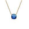 [Q4694] - Gold Plated Necklace 'Sissi' Blue Sapphire Gold - 45 Cm 8 Mm