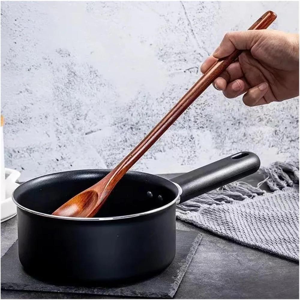 1 Pack Long Handle Wooden Spoon Wooden Stirring Spoon Stirring Cooking Wooden Spoon Wooden Extended Spoon Kitchen Soup Spoon