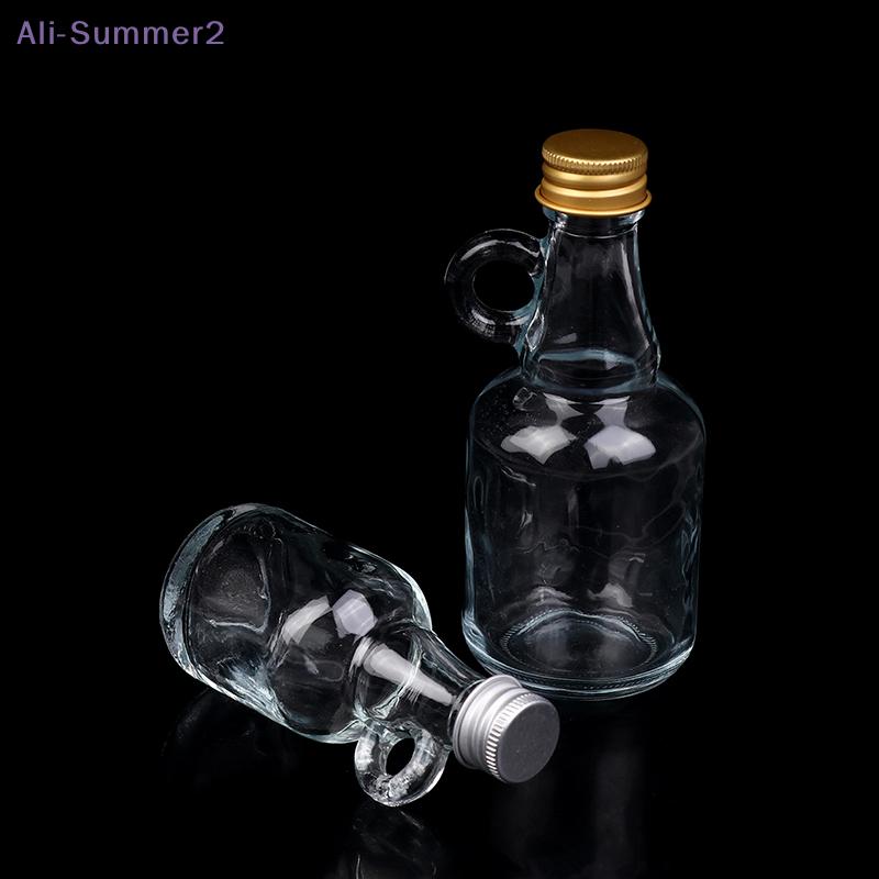 {Summer2} 50/100 мл Пустой Прозрачный Стеклянный Декантер для Виски с Алюминиевыми Крышками Мини-Контейнер для Алкоголя Стеклянная Бутылка для Ликера