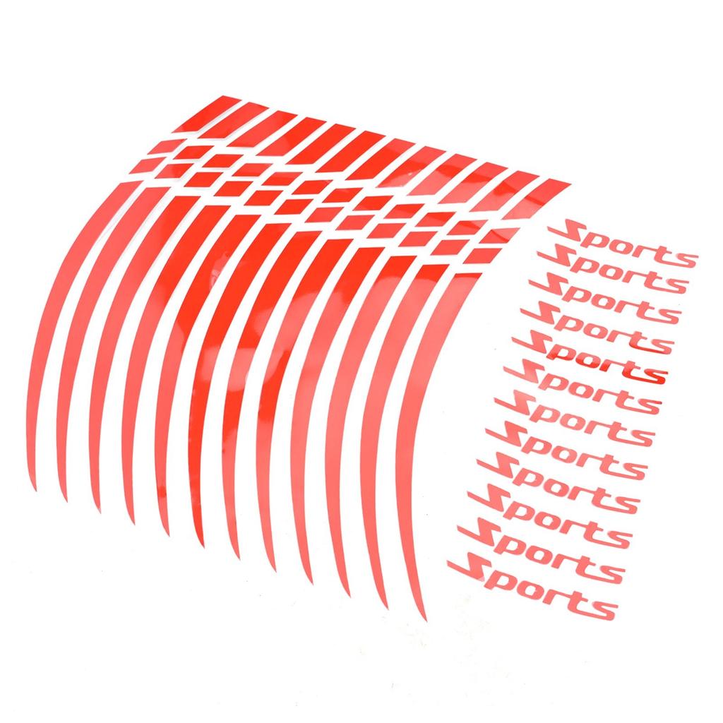 18 21 Inch Wheel Rim Reflective Sticker Tape Red Decals for Sporty Bikes