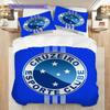 Cruzeiro Esporte Pattern Bedding Quilt Set Quilt Cover Pillowcase Home Decoration Birthday Gift (1 * duvet cover + 2 * pillowcase, without core)