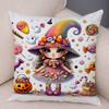 Halloween Candy Girl Cushion Cover Decor Cute Cartoon Child Pillowcase for Children Room Home Sofa Soft Plush Pillow Case