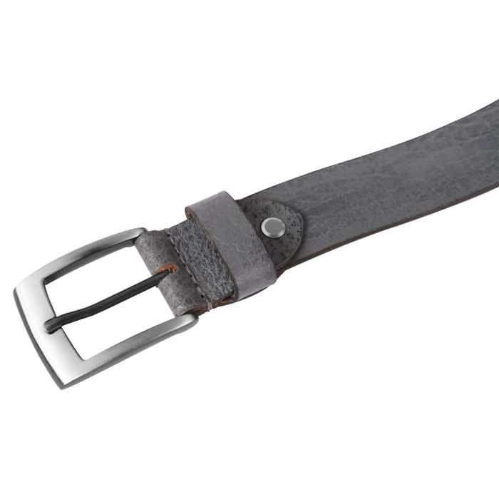 Ceinture - LEONARDO VERRELLI - LV0045 - Cuir véritable - Gris - Boucle ardillon