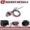 1 Set Front Turn Signal Light Socket Wiring for Freightliner Cascadia No.224394025/224394045 Headlight Lamp Bulb Pigtail Connector Harness