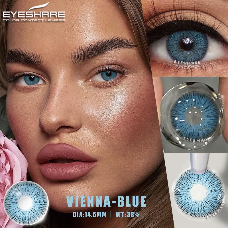 Eyeshare Fashion Colored Contact Lenses for Eyes 1pair Blue Eye Lenses Gray Contacts Cosmetic Contact Lenses Yearly
