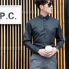 Мужская приталенная рубашка в стиле business casual с длинным рукавом для весны и осени