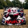 Harley Chaos And Color Blanket Flannel Throw for Sofa, Indoor, Camping, Living Room, Office, Chair, And Bed Soft Birthday Gift