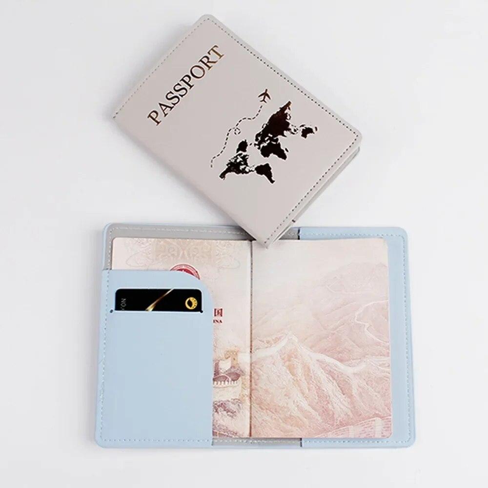 Men Women Fashion Passport Holder Case for Travel New Leather Waterproof Passport Cover with Card Holder