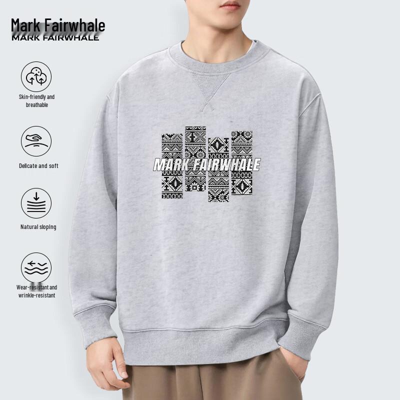 Mark Fairwhale Men's Heavyweight Printed Round Neck Sweatshirt