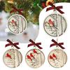 Christmas Red Bird Series Creative Pendant Home Decorations Wooden Double-layer Pendant