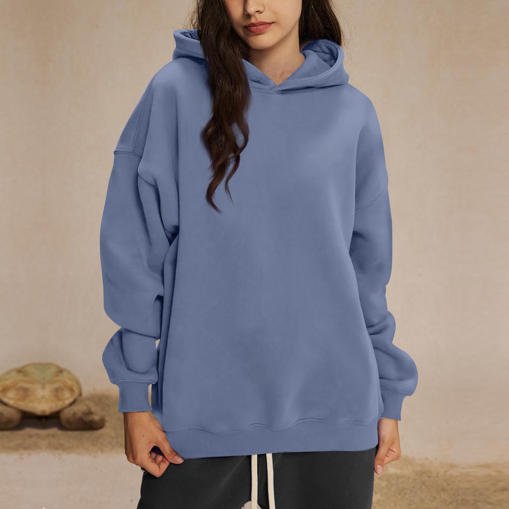 Женские толстовки с капюшоном, свободные свитера с длинным рукавом, рубашки с круглым вырезом, осенние наряды, одежда