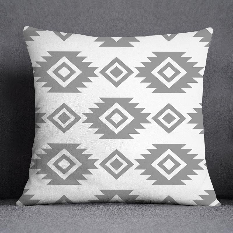 Наволочка для домашнего офиса, декоративная наволочка, серый, низкий, белый, цветочный узор