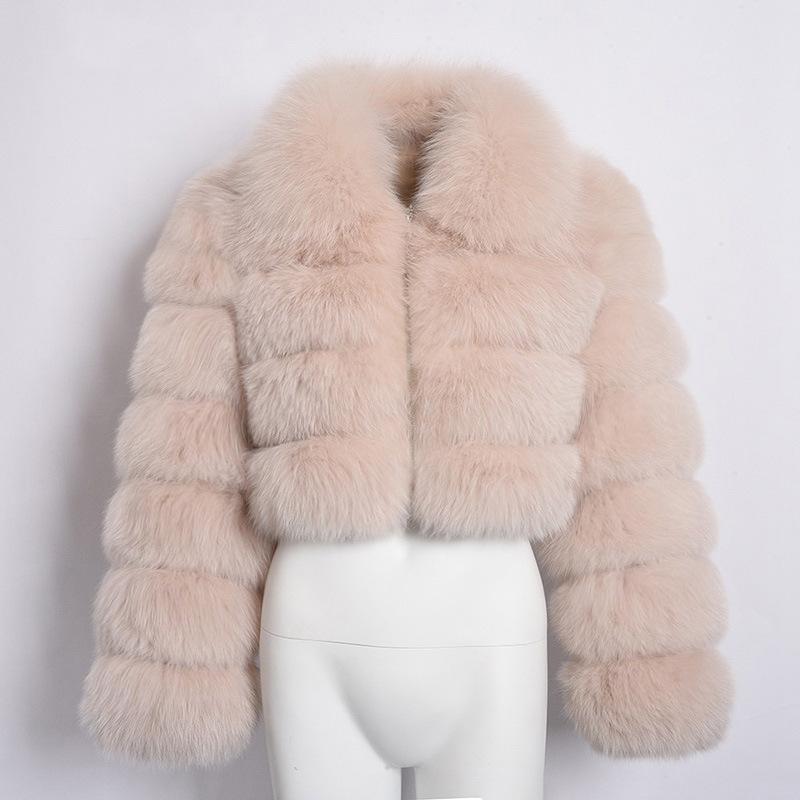 Imitation Fox Fur Jacket Women's Lapel Long-sleeved Fur Splicing Top