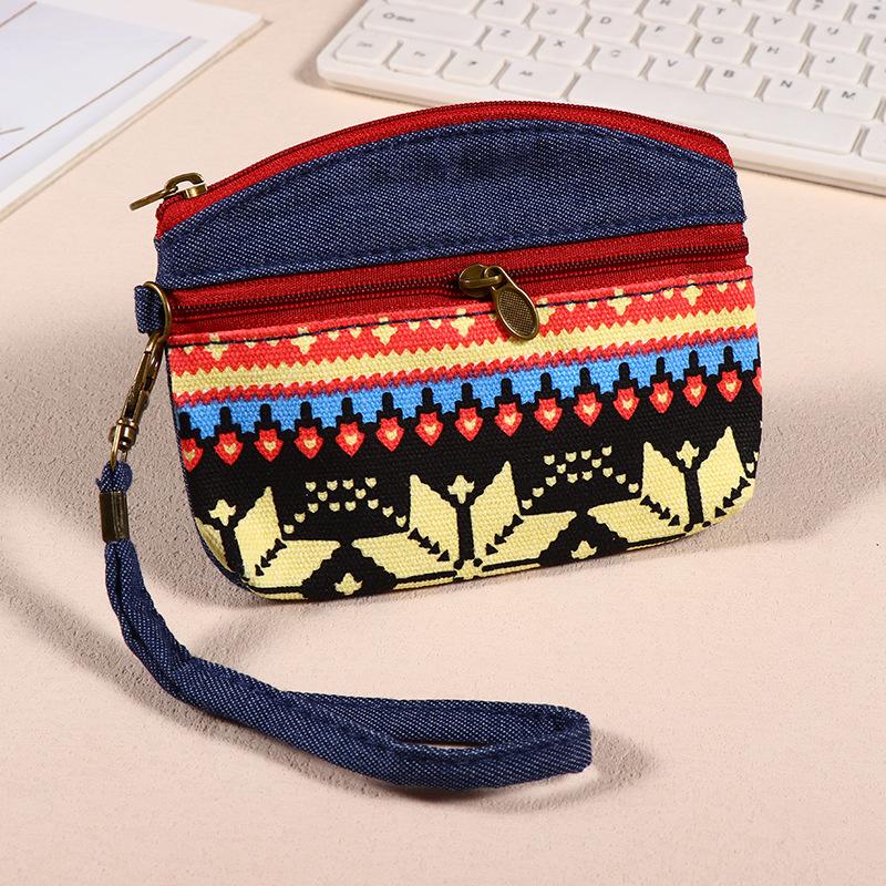 Маленький кошелек для монет в стиле бохо, мини-кошелек, сумка для монет с цветочным принтом, водонепроницаемый, с застежкой-молнией, изысканный подарок для женщин и девочек