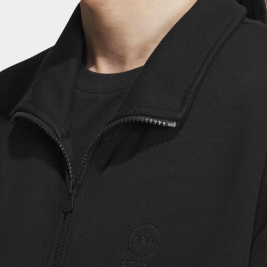 Adidas Мужская куртка с длинным рукавом и принтом в полоску с цветными блоками Neo Letter, черная IK7612