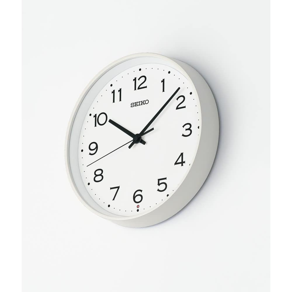 Seiko Clock Wall Clock, Radio Controlled, Analog, Metal Frame, White, Diameter 270 x 48mm, KX268W
