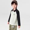 Boys' Little Monster Print Raglan Sleeve Polo Shirt