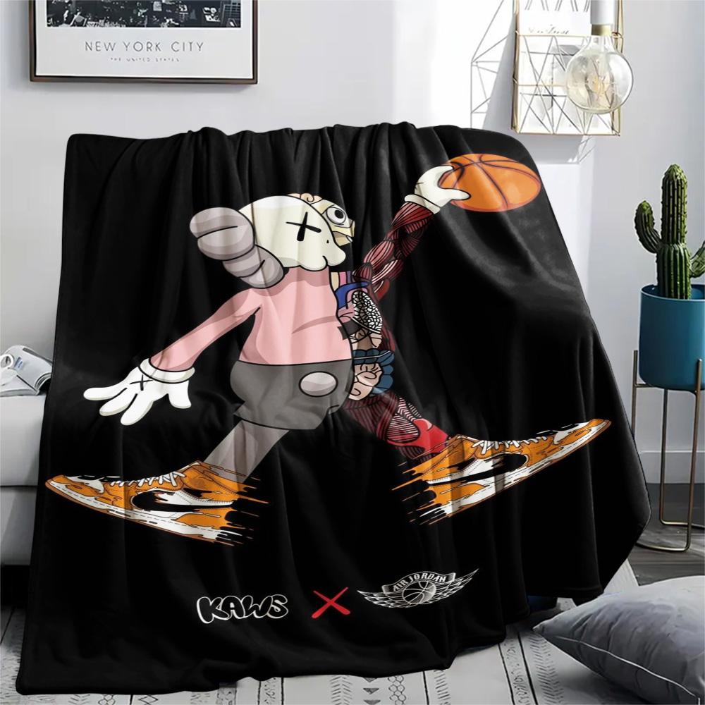 kaws printing Flannel Blanket Bedroom Coverlet Sofa Camping Warm blanket Gifts for family and friends(MJ041)