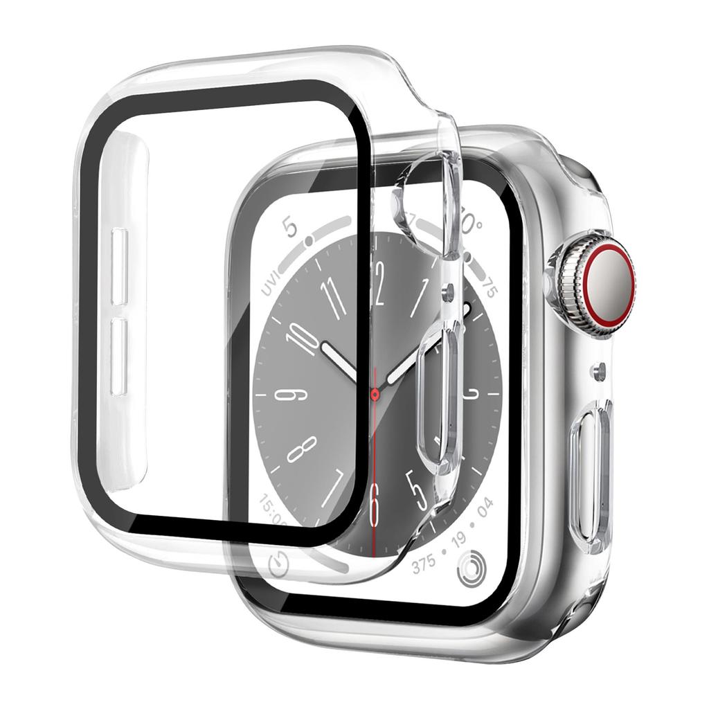 Стекло+Чехол для корпуса Apple Watch 46мм 44мм 40мм 45мм 41мм 42мм 38мм Аксессуары Защитное стекло для экрана iwatch series 10 9 8 7 6 5 3 SE