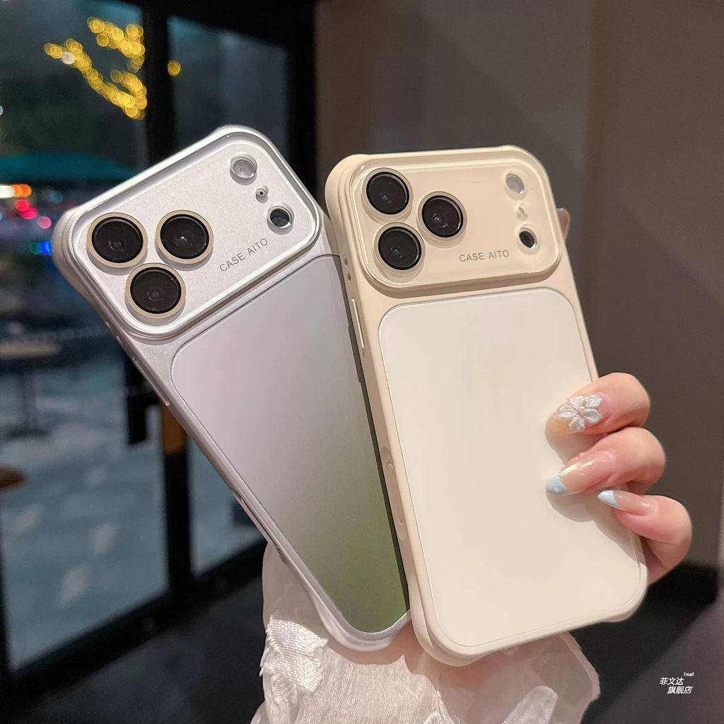 Применимо к чехлу для мобильного телефона iPhone17ProMAX с постепенным изменением, ледяное стекло, Apple 16, всесторонний чехол с кнопкой Al по четырем углам