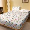 1 Simple Modern Plant Flower Printed Matte Fitted Sheet, Bedroom Printed Bed Cover, Bedding (Excluding Pillowcases)