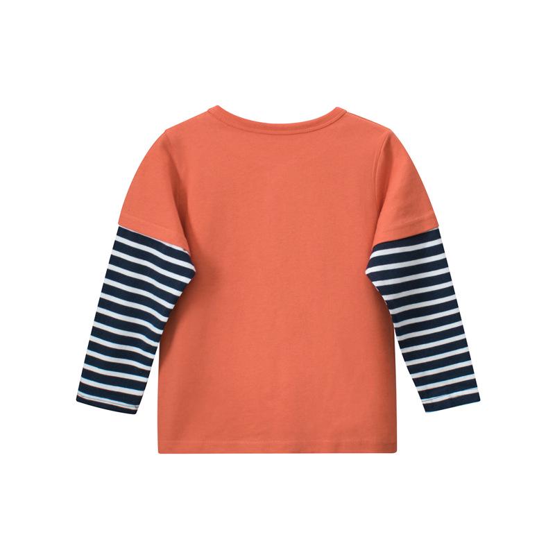 27kids 2025 Весна Корейская футболка для мальчиков с длинными рукавами: Новая детская повседневная одежда